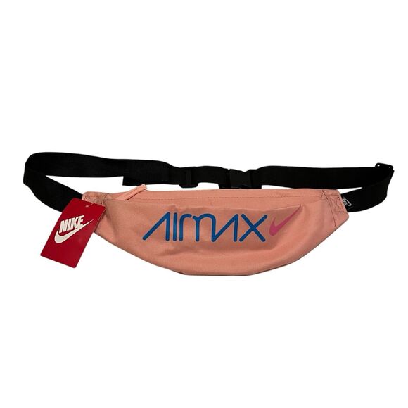 Nike Air Max Heritage Light Pink Logo Swoosh Spellout Fanny Belt Sling Bag NEW - Picture 1 of 11